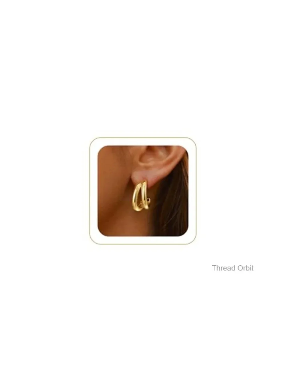 Chunky Double Hoop Earrings 14K Gold Plated Hypoallergenic Statement Hoops